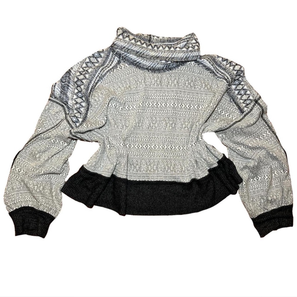 We The Free Blue and Black Textured Sweater